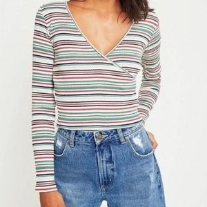 Urban Outfitters | Multi Color Long Sleeve V Neck